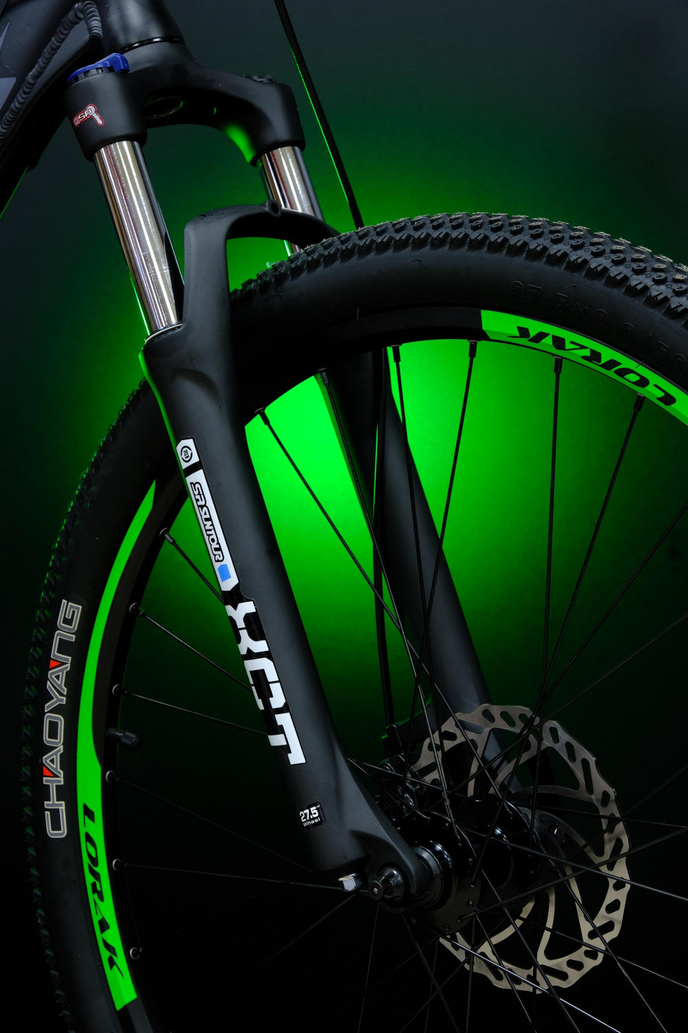 Lorak 2.0 Матовый Чёрный/Зелёный рама 21 (на рост 183-190) (27.5)